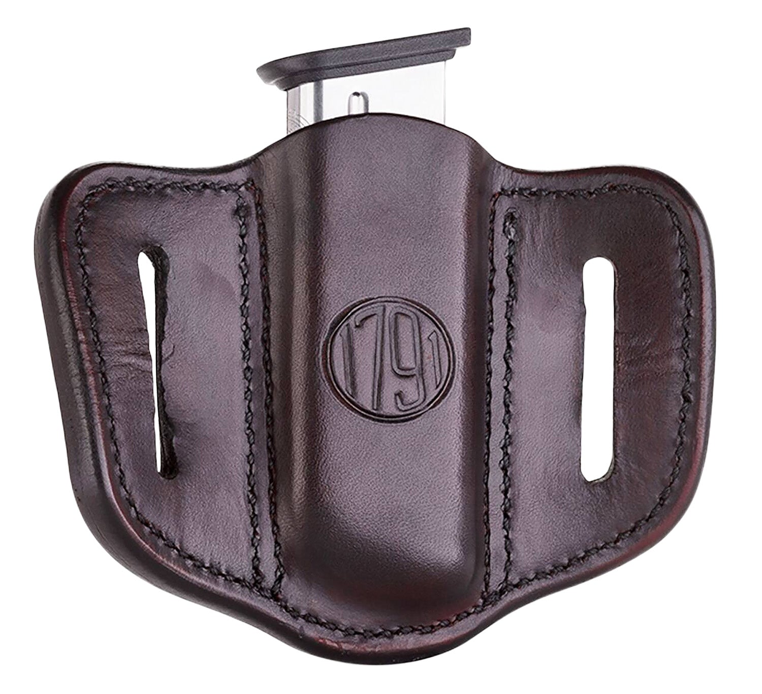 1791 Gunleather MAG1.1 Single Stack Magazine Holster Sig Brown Leather OWB Belt Slide Ambidextrous