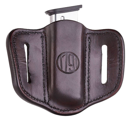 1791 Gunleather MAG1.1 Single Stack Magazine Holster Sig Brown Leather OWB Belt Slide Ambidextrous