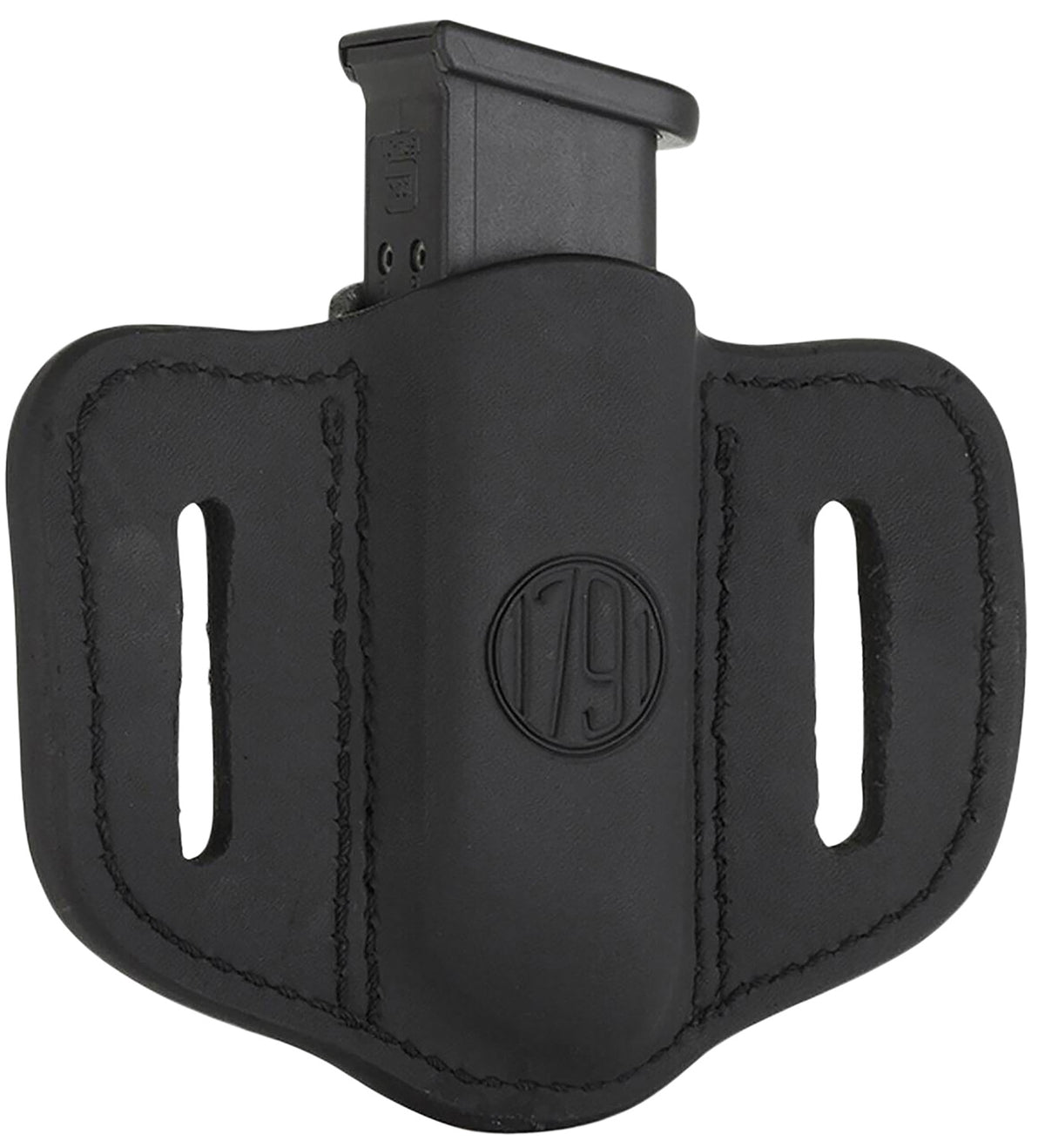 1791 Gunleather MAG1.2 Double Stack Mag Holster Stealth Black Leather OWB Belt Slide Ambidextrous
