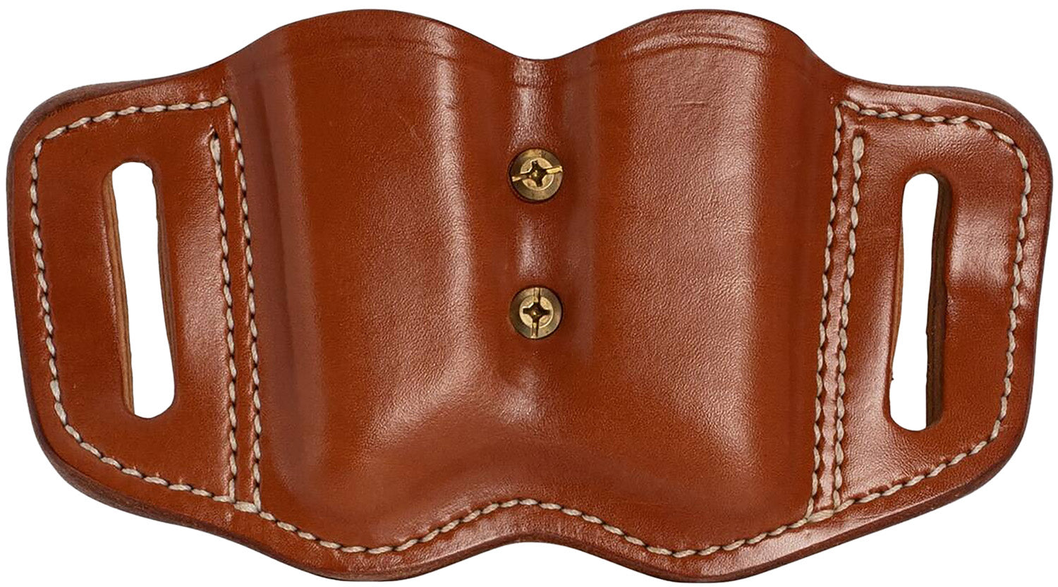 1791 Gunleather MAG2.1 Single Stack Double Mag Holster Classic Brown Leather OWB Belt Slide Ambidextrous