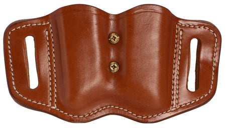 1791 Gunleather MAG-F Double Stack Double Mag Holster Classic Brown Leather OWB Belt Slide Ambidextrous