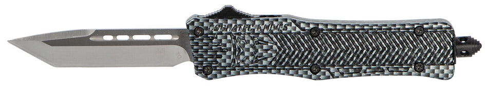 CobraTec SCFCTK1STNS CTK-1 Small OTF Knife 2.75" Tanto Plain D2 Blade Carbon Fiber Aluminum Handle Pocket Clip