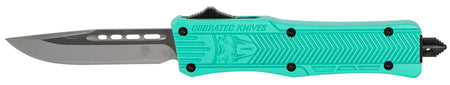 CobraTec STFCTK1SDNS CTK-1 Small OTF Knife 2.75" Drop Point Plain D2 Blade Tiffany Blue Aluminum Handle Pocket Clip