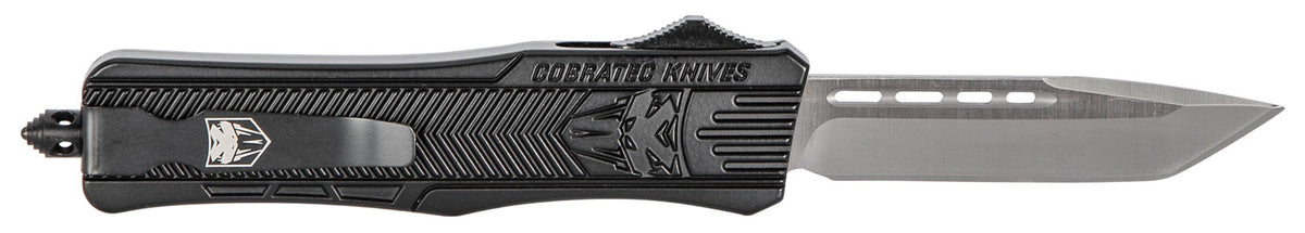 CobraTec CTK-1 Medium OTF Tanto Plain D2 Steel Black Handle Glass Breaker Included