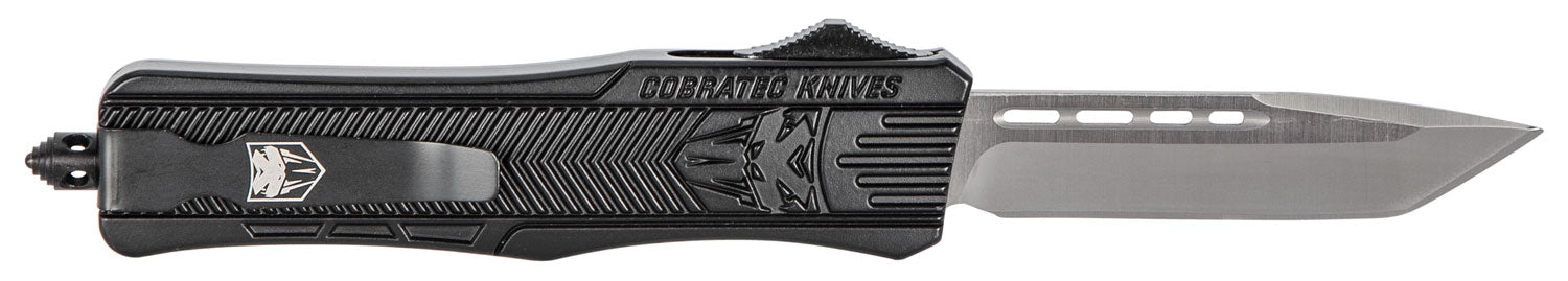 CobraTec CTK-1 Medium OTF Tanto Plain D2 Steel Black Handle Glass Breaker Included