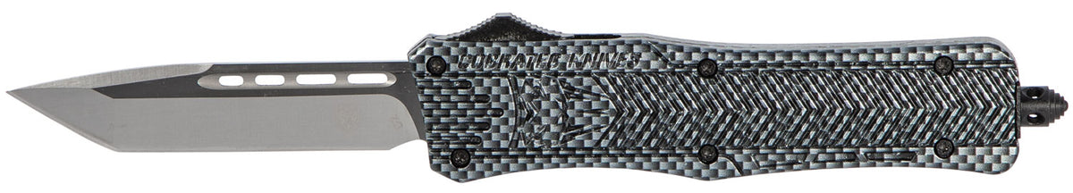 CobraTec CTK-1 Medium OTF Tanto Plain D2 Steel Carbon Fiber Handle Glass Breaker Included