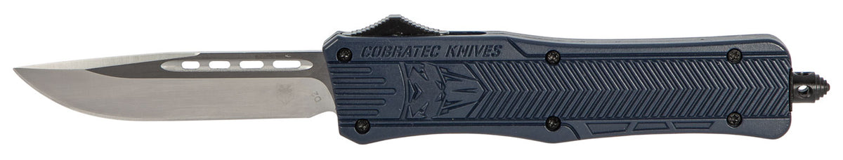 CobraTec CTK-1 Medium OTF Drop Point Plain D2 Steel NYPD Blue Handle Glass Breaker Included