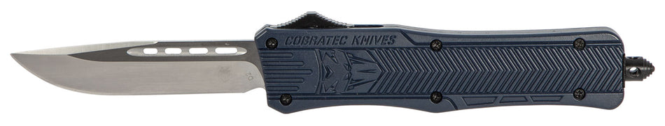 CobraTec CTK-1 Medium OTF Drop Point Plain D2 Steel NYPD Blue Handle Glass Breaker Included