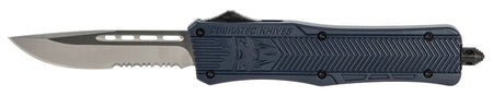 CobraTec CTK-1 Medium OTF Drop Point Partially Serrated D2 NYPD Blue Handle Glass Breaker Included