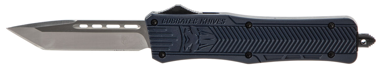 CobraTec CTK-1 Medium OTF Tanto Plain D2 Steel NYPD Blue Handle Glass Breaker Included
