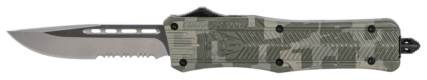 CobraTec CTK-1 Medium OTF Partially Serrated D2 Steel Army DigiCamo Handle Glass Breaker Included