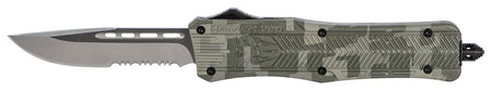 CobraTec CTK-1 Medium OTF Partially Serrated D2 Steel Army DigiCamo Handle Glass Breaker Included