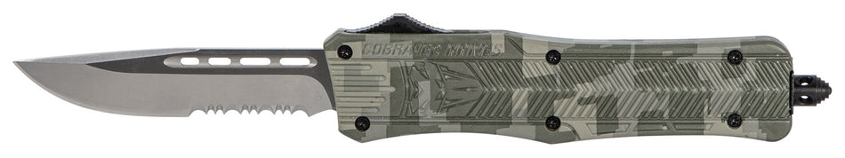 CobraTec CTK-1 Medium OTF Partially Serrated D2 Steel Army DigiCamo Handle Glass Breaker Included