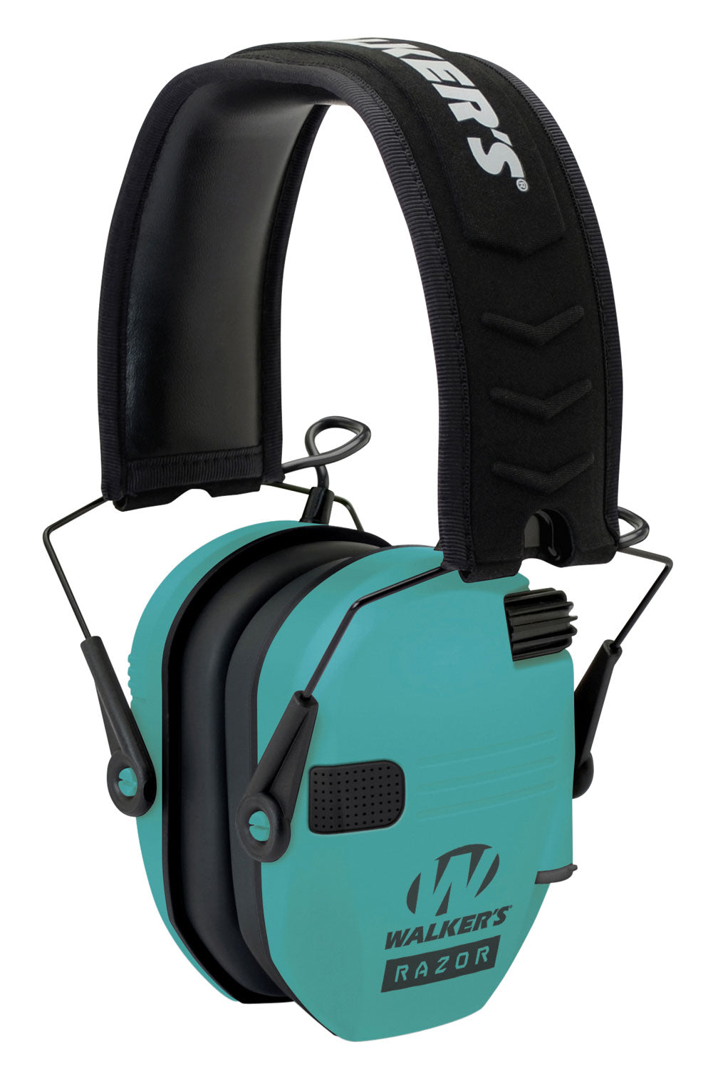 Walker's Razor Slim Electronic Earmuff Over-Head 23 dB NRR Black Teal Polymer
