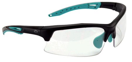 Walker's Adult Sport Glasses - Clear Lens, Black and Teal Accented Frame