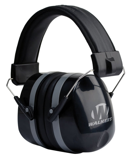 Walker's Premium Folding Passive Hearing Muff 32 dB NRR Over-the-Head Black