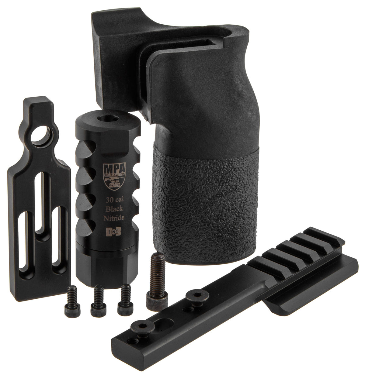 MasterPiece Arms 308PMRACCBUNDLE .308 PMR Upgrade Kit, Muzzle Brake, Vertical Grip, V4 Mount, Bag Rider