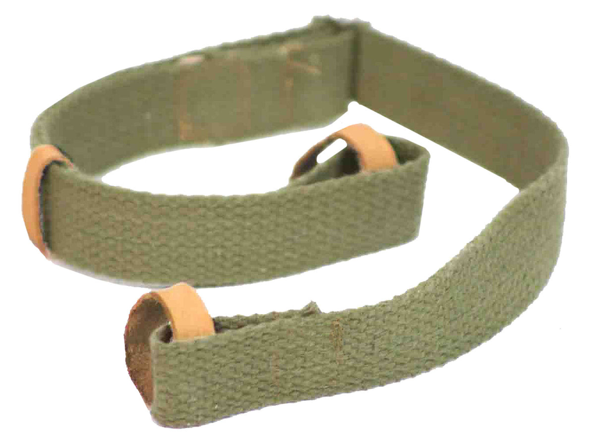 Crickett KSA803 Traditional Canvas Rifle Sling Green Leather Trim Adjustable