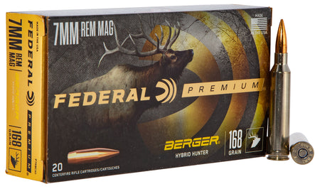 Federal Premium Berger Hybrid Hunter 168 Grain 7mm Remington Mag 2870 fps 604544649291