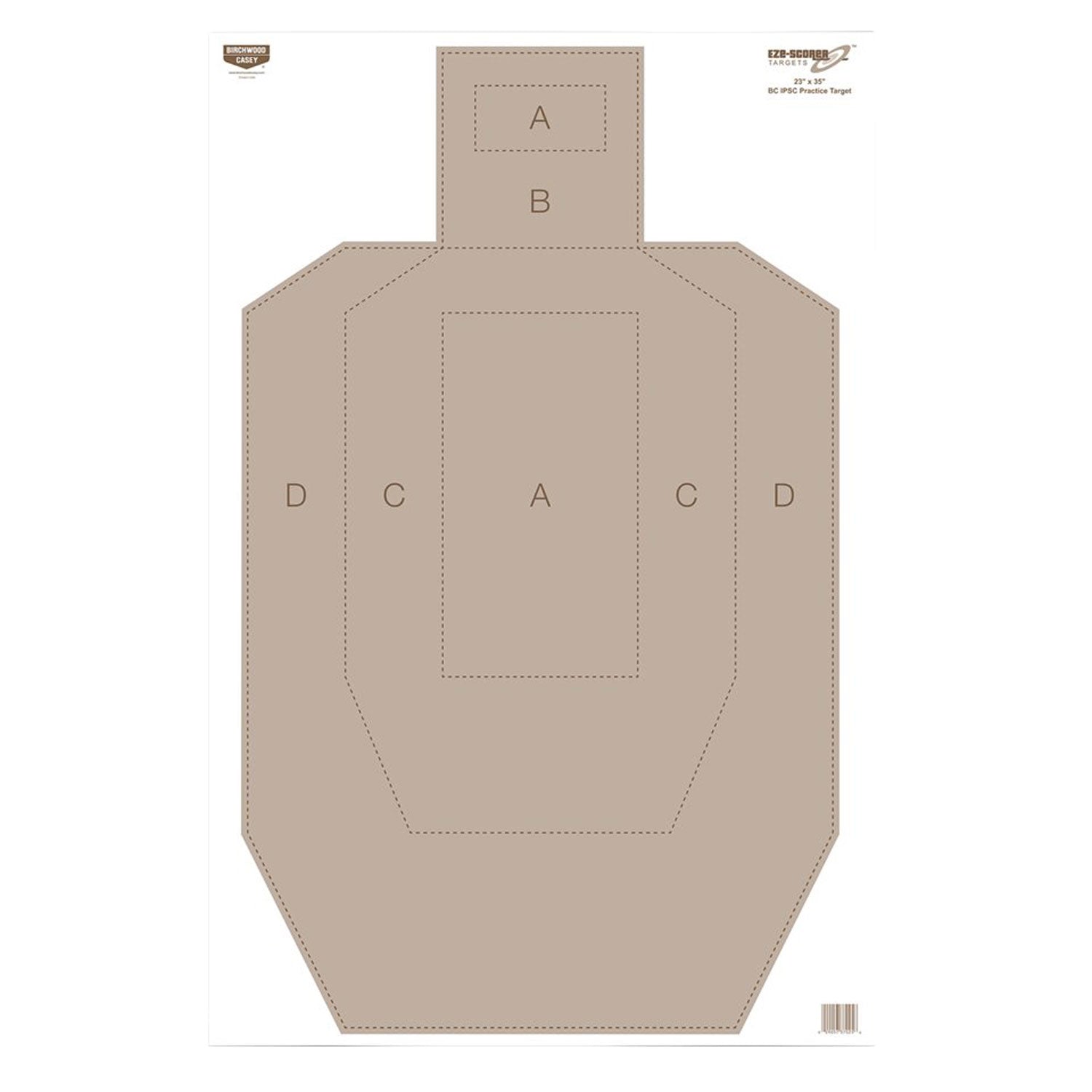 Birchwood Casey 37025 EZE-Scorer IPSC Hanging Tan Paper Target 23"x35" 100 Pk