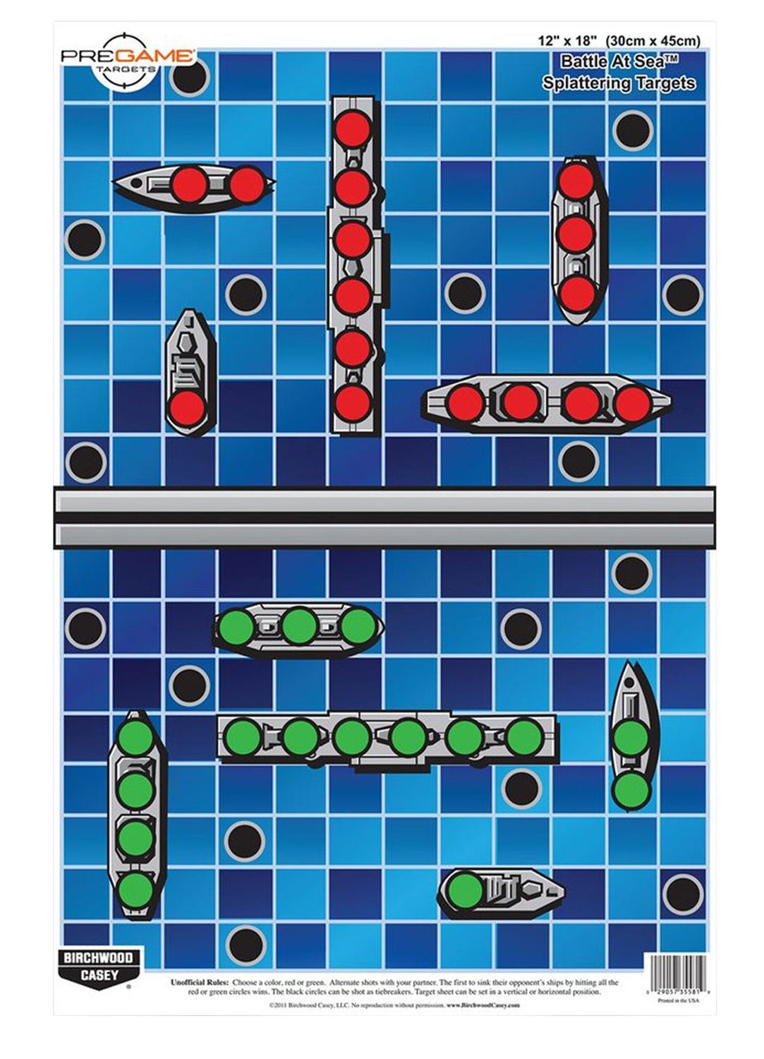 Birchwood Casey Pregame Battle at Sea Paper Target Blue 12x18 Inch 100 Per Package