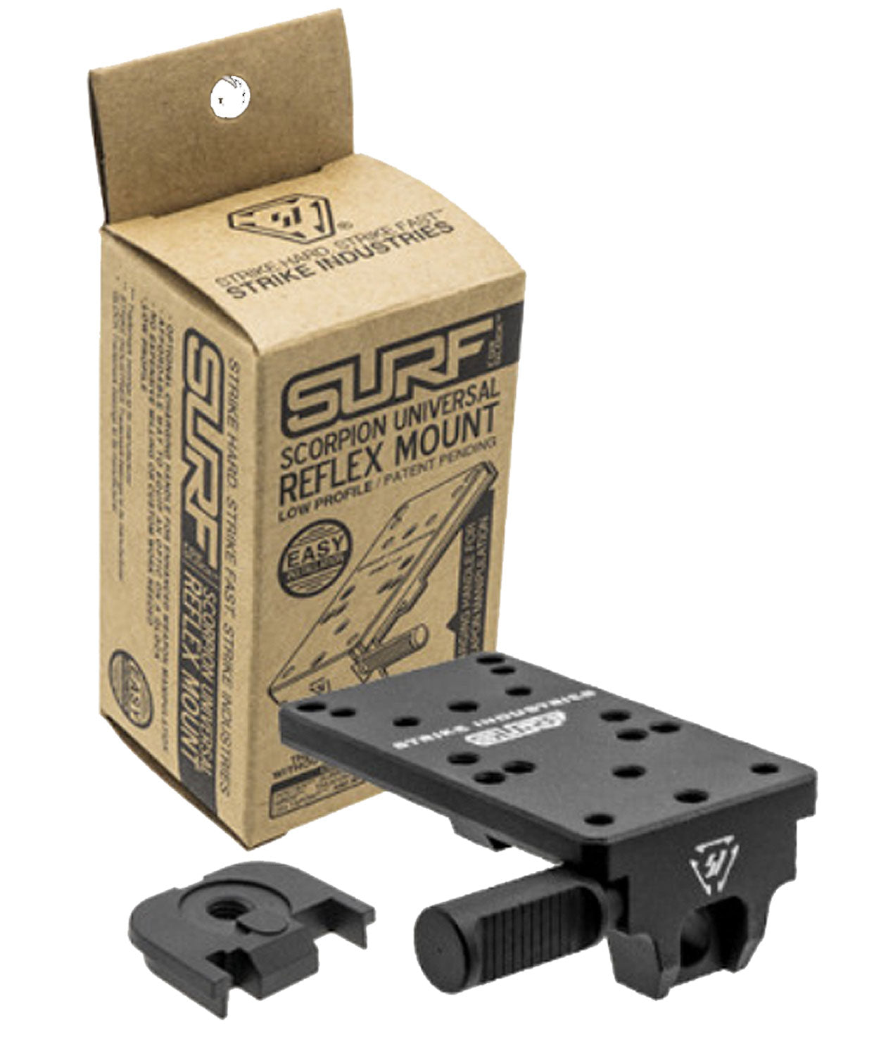Strike Industries Scorpion GSURF Universal Red Dot Mount for Glock Gen1-5 Black Anodized Aluminum
