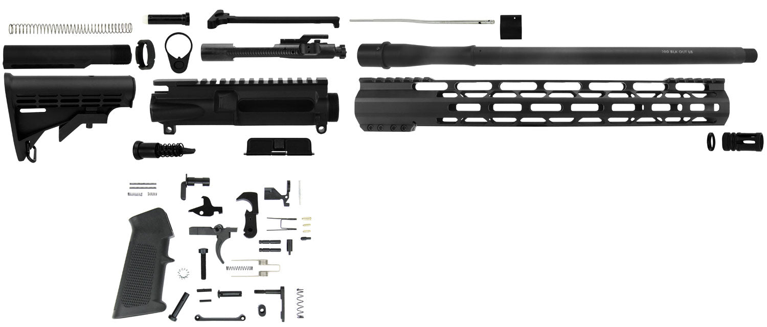TacFire AR Rifle Build Kit 300 Blackout SSRK300LPK Black Nitride 1/2"-28 TPI Sports South Exclusive