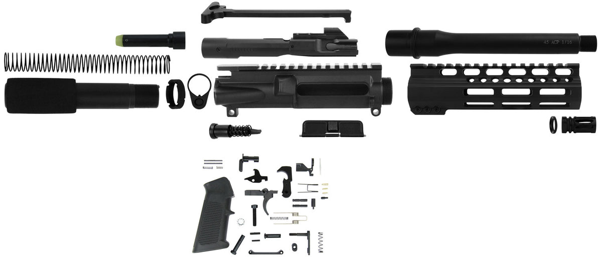 TacFire AR Pistol Build Kit 45 ACP SSPK45ACPLPK Black Nitride Steel 5/8"-24 TPI Sports South Exclusive