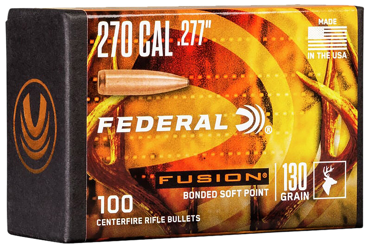 Federal Fusion Component 270 Win .277 Cal 130 Grain Soft Point Projectiles 100ct