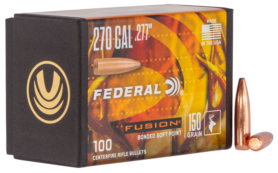 Federal Fusion Component 270 Win .277 Cal 150 Grain Soft Point Projectiles 100ct