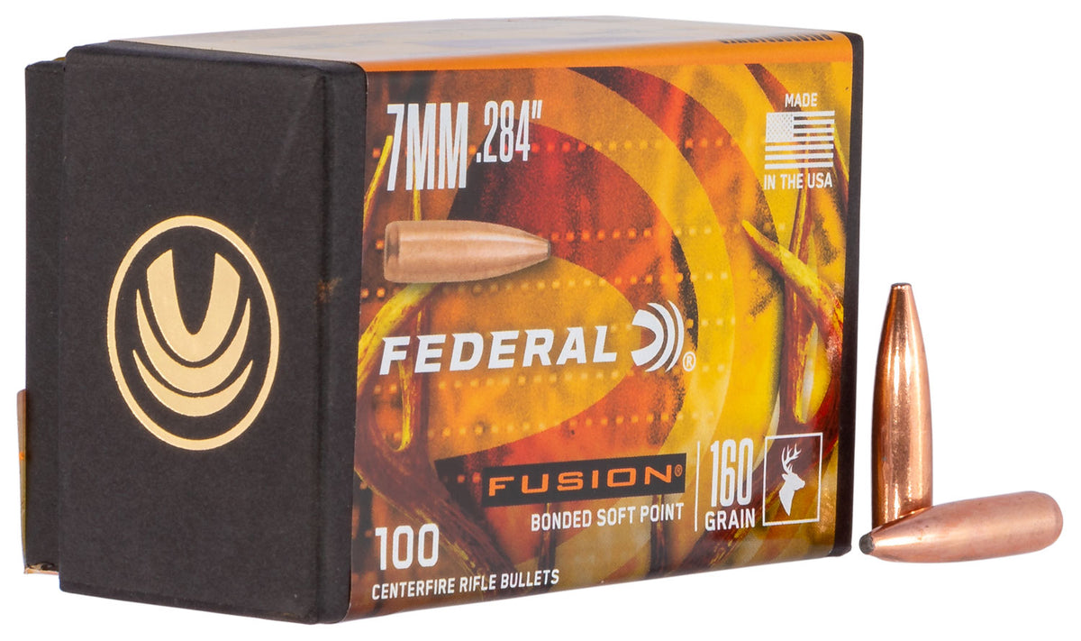 Federal Fusion Component 7mm .284 Cal 160 Grain Soft Point Projectiles 100ct