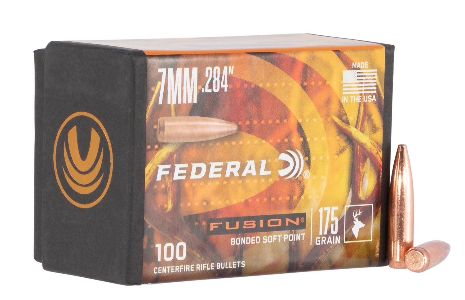 Federal Fusion Component 7mm .284 Cal 175 Grain Soft Point Projectiles 100ct