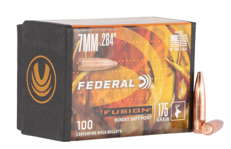 Federal Fusion Component 7mm .284 Cal 175 Grain Soft Point Projectiles 100ct