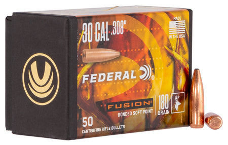 Federal Fusion Component 30 Cal .308 180 Grain Soft Point Projectiles 50ct