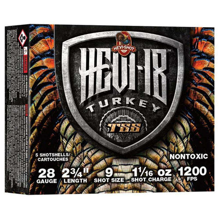 HEVI-SHOT HEVI-18 TSS TURKEY 28GA 2-3/4IN 1-1/16OZ #9 5RD/BX 10BX/CS