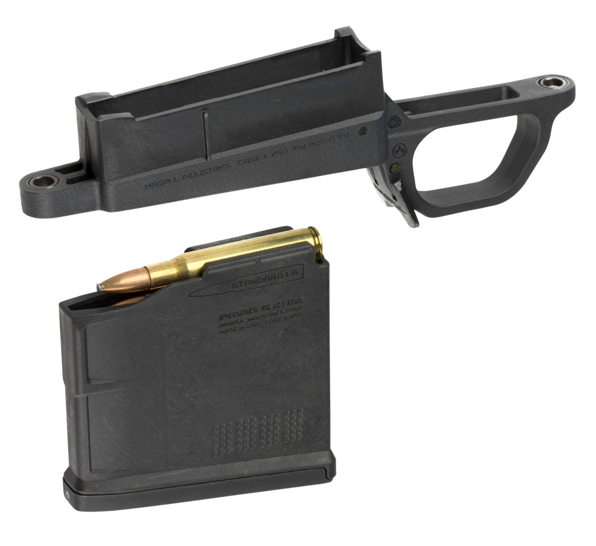 Magpul MAG489-BLK Remington 700L Hunter Stock Bolt Action Mag Well Drop-In Black Polymer Includes PMAG5 AC