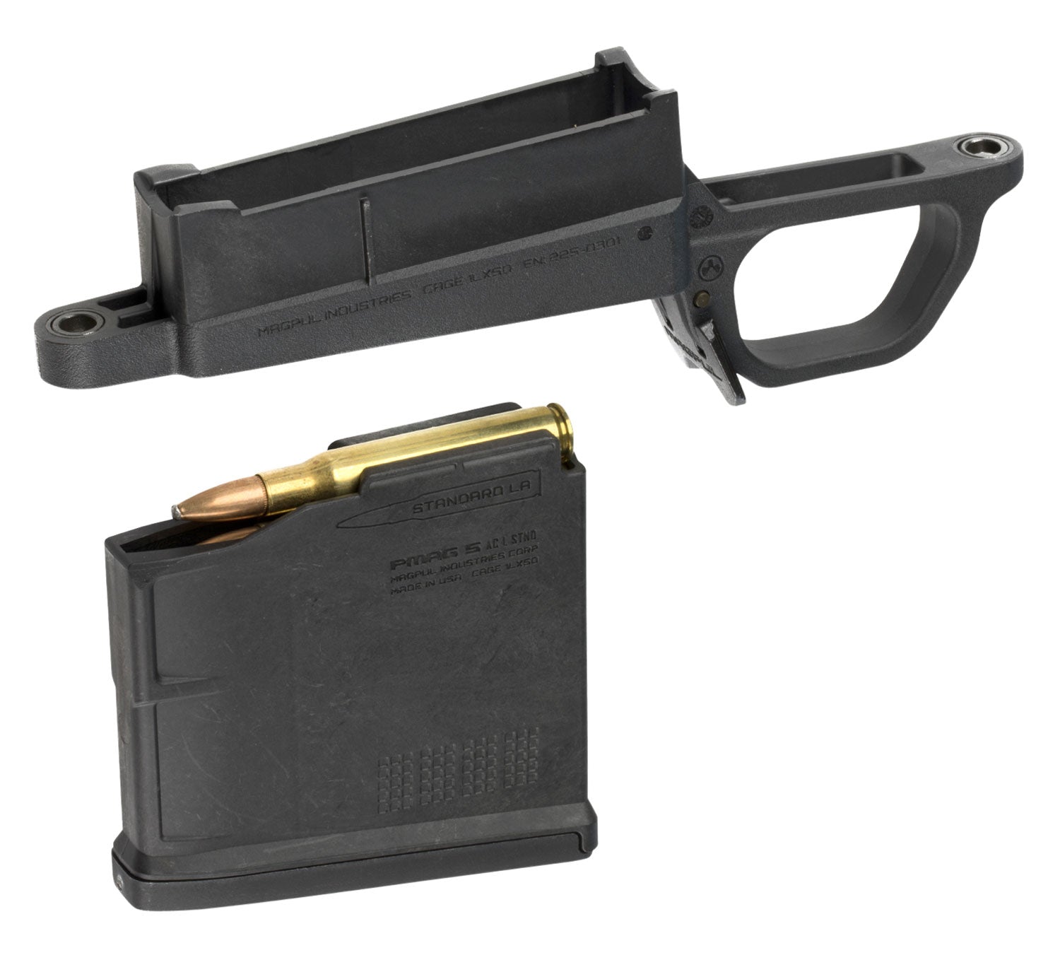 Magpul MAG489-BLK Remington 700L Hunter Stock Bolt Action Mag Well Drop-In Black Polymer Includes PMAG5 AC