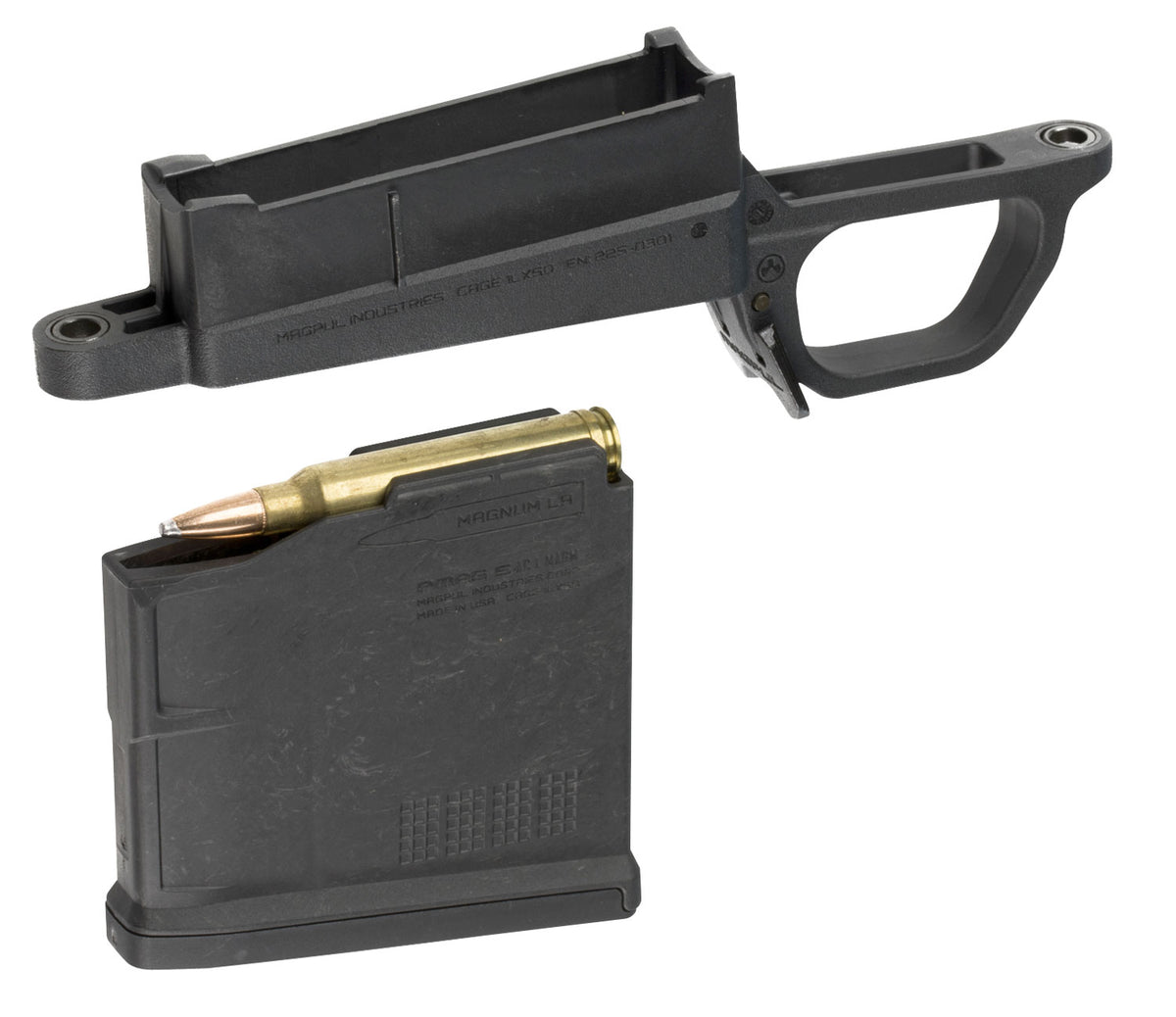 Magpul MAG569-BLK Remington 700L Magnum Hunter Stock Bolt Action Magazine Well Black Polymer Includes PMAG5 AC L