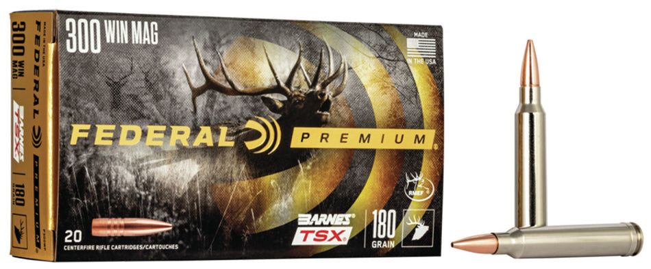Federal Premium Barnes TSX 180 Grain .300 Winchester Mag 2960 fps 029465097202