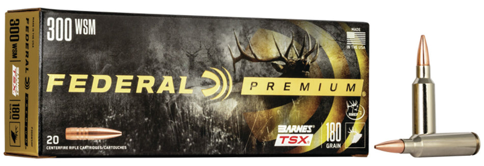 Federal .300 WSM Premium 180 grain Barnes TSX ammunition
