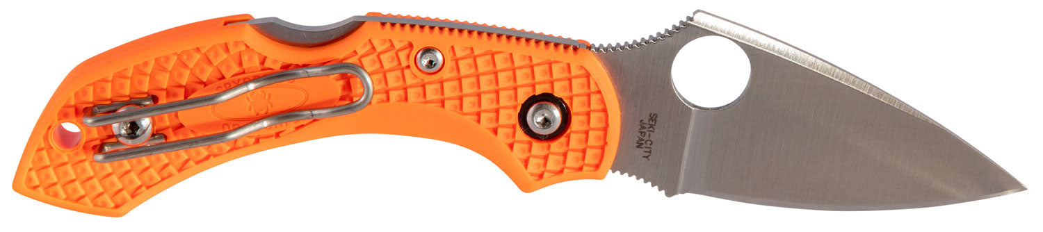 Spyderco C28POR2 Dragonfly 2 2.30" Drop Point VG-10 Folding Pocket Knife Orange FRN Handle Reversible Clip