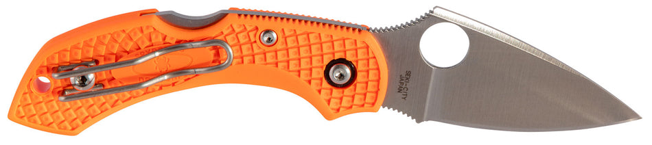 Spyderco C28POR2 Dragonfly 2 2.30" Drop Point VG-10 Folding Pocket Knife Orange FRN Handle Reversible Clip