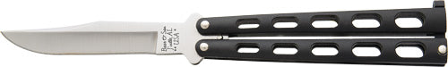 Bear & Son Black Stainless Clip Point 3.58 Inch Butterfly Knife