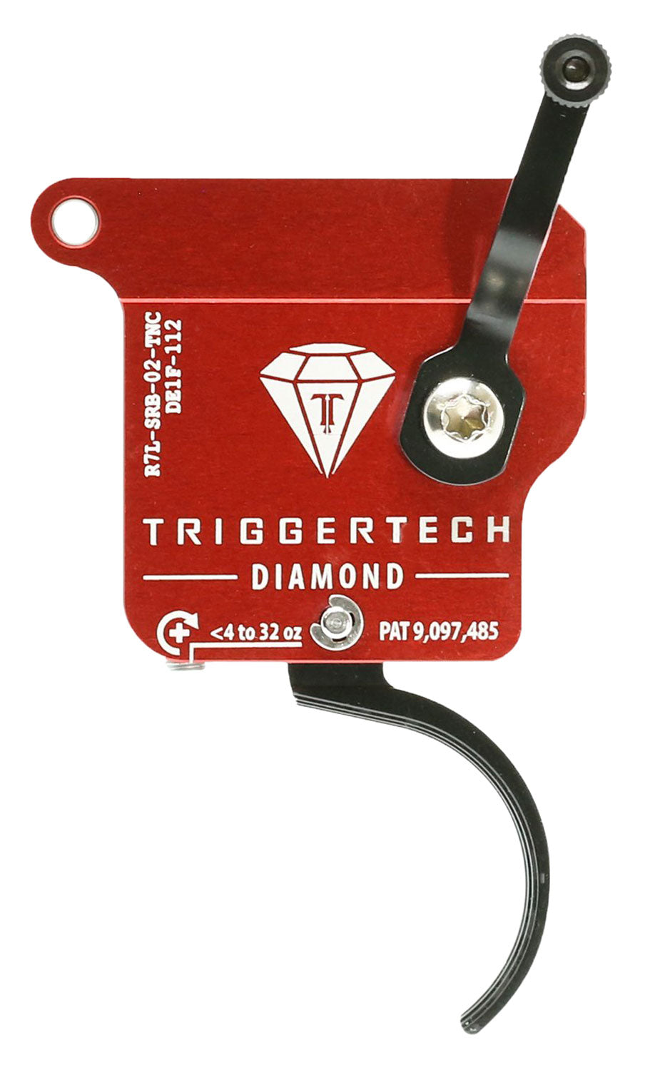 TriggerTech Remington 700 Left-Hand Diamond Single-Stage Traditional Curved Trigger, 0.3-2 lb Draw Weight