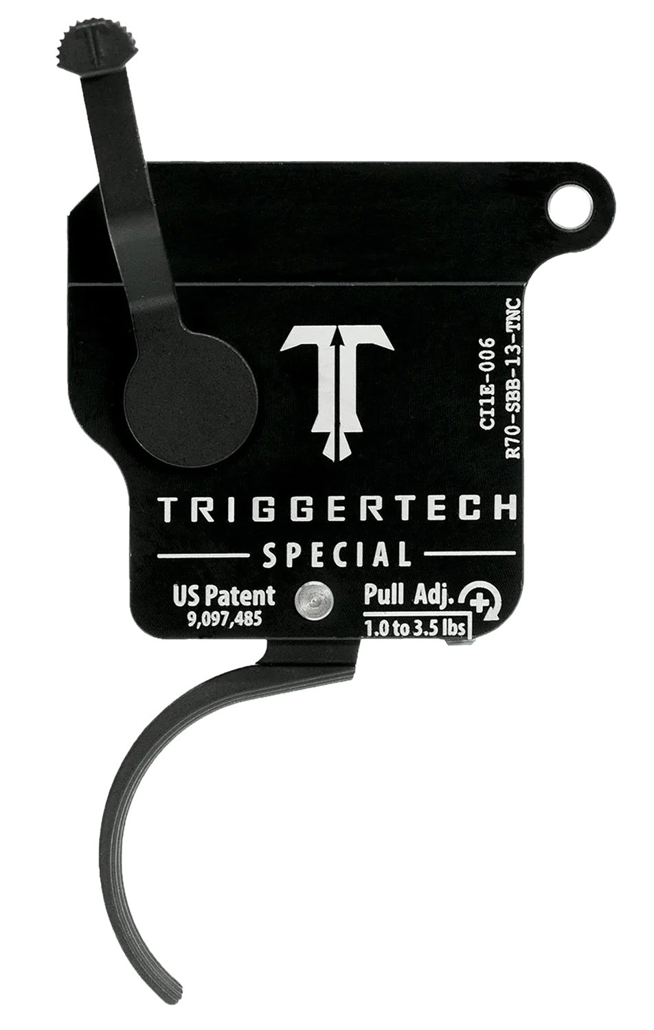 TriggerTech Remington 700 Right Special Black Single-Stage Curved Trigger, 1-3.5 lb Draw Weight