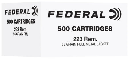 FEDERAL 223 REM 55GR FMJ 500RD/BX 2BX/CS