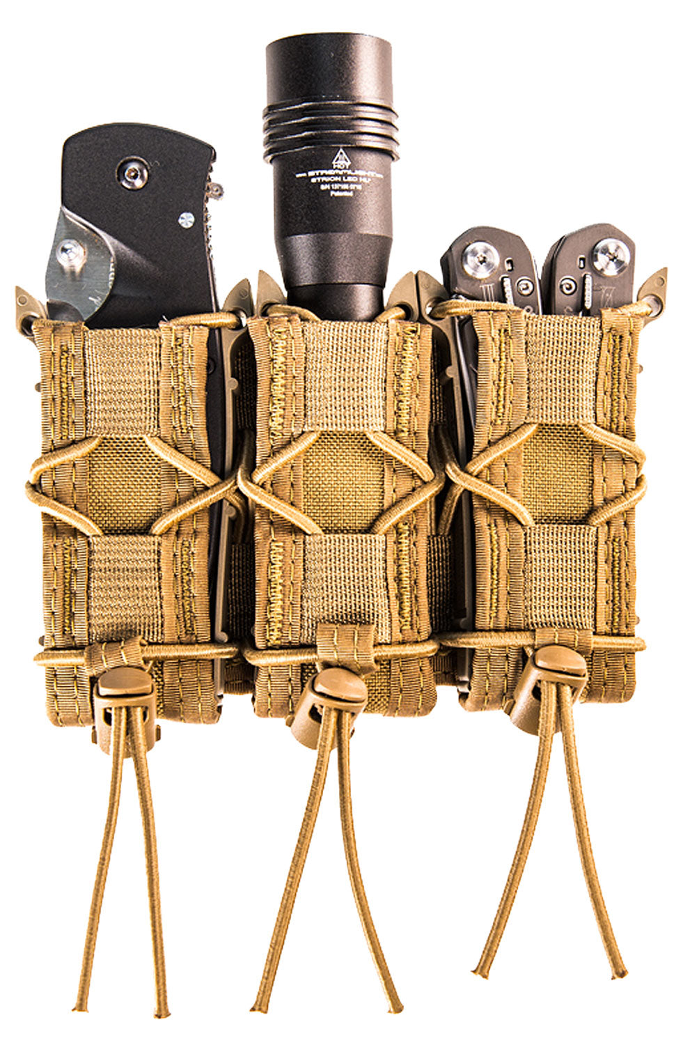 High Speed Gear TACO Pistol Mag Pouch Triple Coyote Brown Nylon MOLLE Compatible 2" Belts