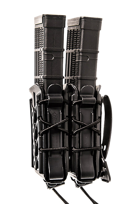HSGI TACO X2R Double Rifle Magazine Pouch Black Polymer MOLLE Belt 2 Inch