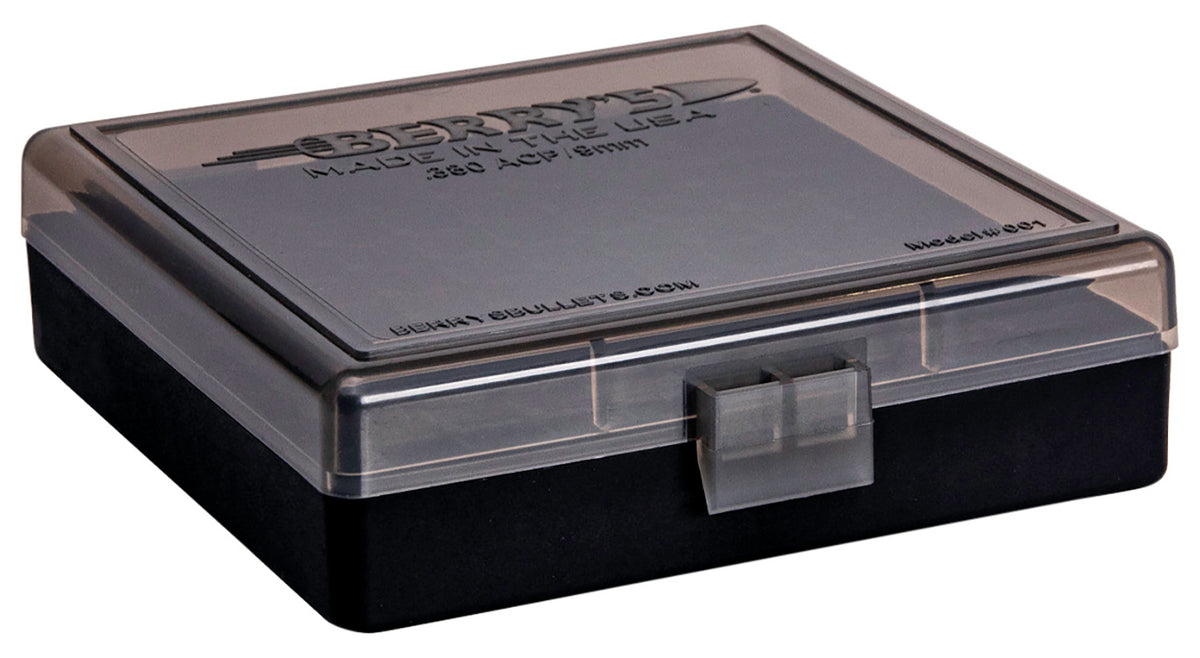 Berry's 41236 100rd Ammo Storage Box 9mm/380ACP Smoke and Black Polypropylene