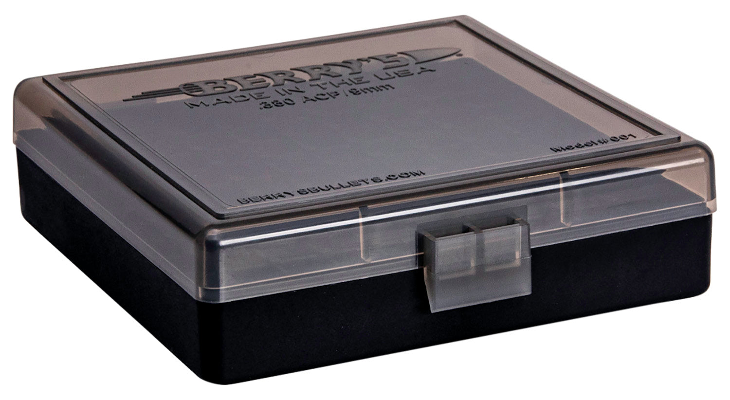 Berry's 41236 100rd Ammo Storage Box 9mm/380ACP Smoke and Black Polypropylene